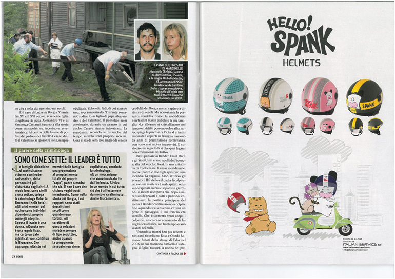 ''Gente'' n.23 caschi Hello spank